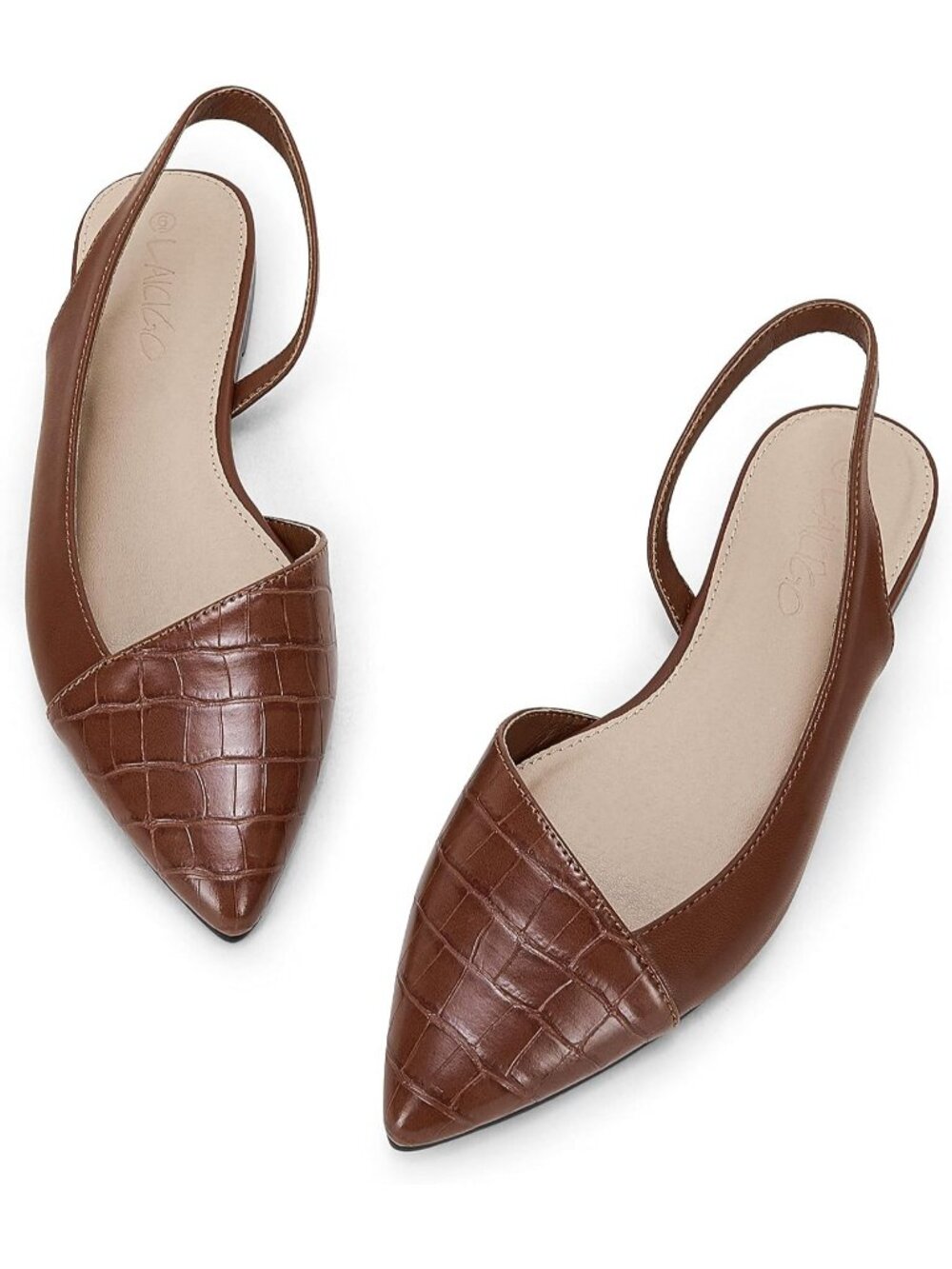 Women's Coffee1 Closed Pointed Toe Flat Slip on Cutout Animal Print Mule Sandals